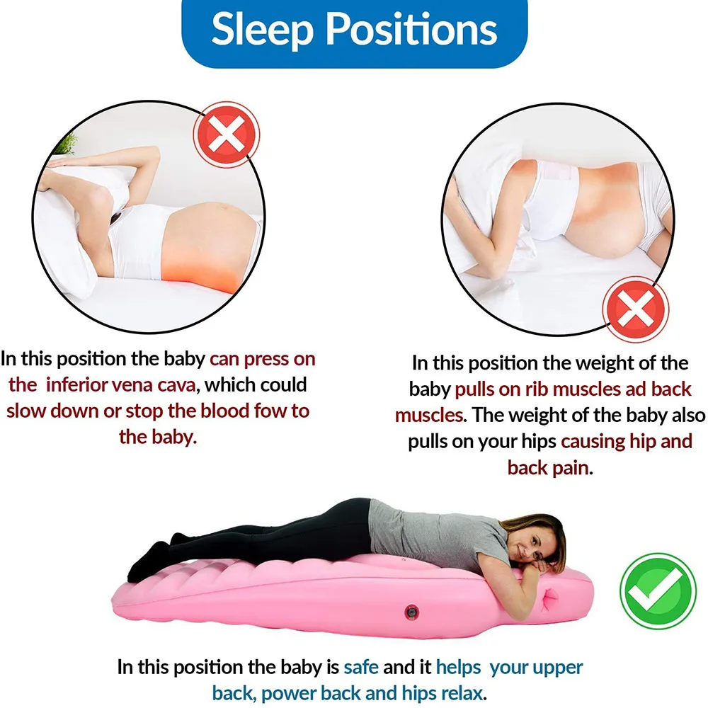 Inflatable Mattress Pregnancy Pillow O-type Yoga Mat Maternity Body Bed Pillow Sleeping Mat Body Bed Pillow Sleep With Air Pump - Image 2